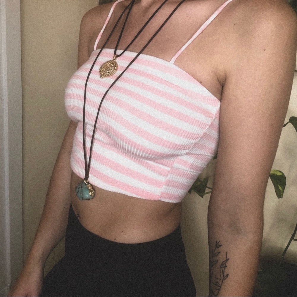 striped cropped tank